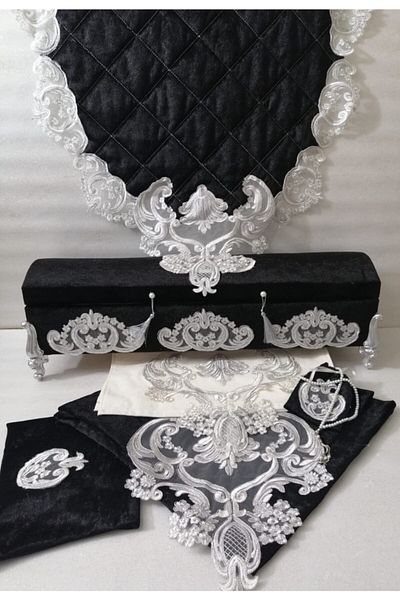 Lady Rio Prayer Rug Bundle Set with Storage French Lace