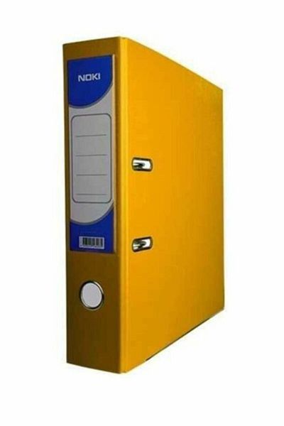 Noki 25 قطعة من مجلدات المكتب البلاستيكية الصفراء - مع ولاعات واسعة