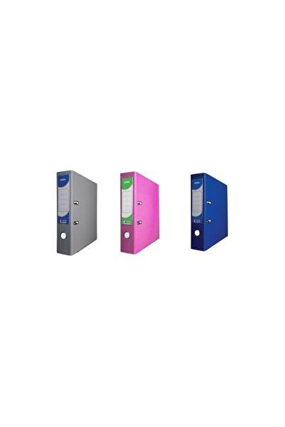 Noki 3 Pcs Pink Gray Blue Wide Lighter Plastic Bureau Folder