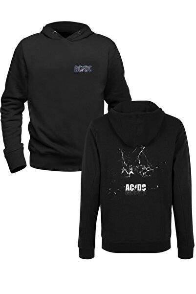Alfa Tshirt سويت شيرت أسود مطبوع من الأمام والخلف للأطفال من Ac Dc