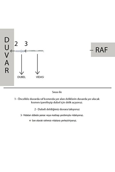 Egecan Mobilya Beyaz Duvar Rafı Uçan Raf Gizli Raf
