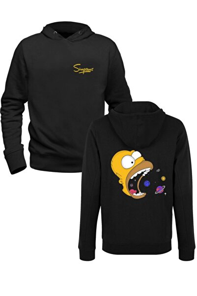 Alfa Tshirt Simpsons Black Front and Back Printed Children's Sweatshirt