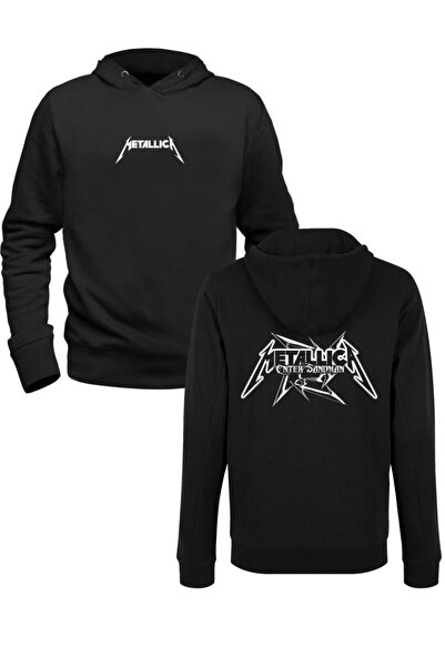 Alfa Tshirt Metallica Printed Black Front and Back Printed Children's Sweatshirt