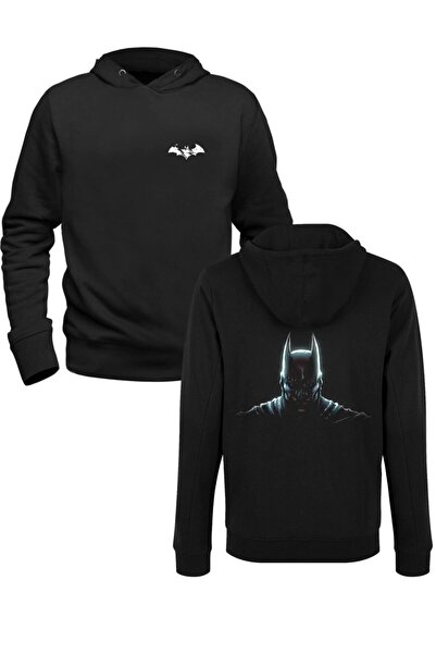 Alfa Tshirt سويت شيرت مطبوع عليه صورة باتمان باللون الأسود من الأمام والخلف
