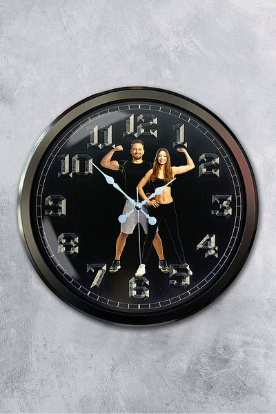 Kasva Concept 52 cm Black Metal Fitness Wall Clock