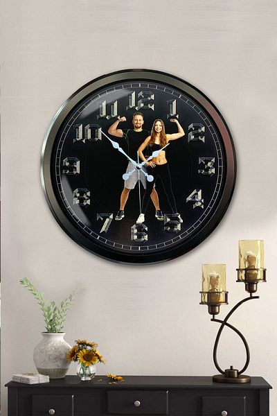 Kasva Concept 52 cm Black Metal Fitness Wall Clock