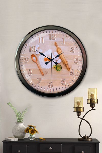 Kasva Concept Gift Decorative 52 cm White Metal Kitchen Wall Clock