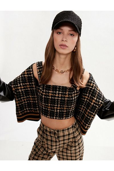 Koton Crop Tweed Atlet