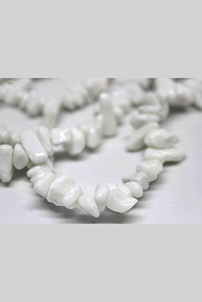 Yasamtohumu Beli kvarcni kamen, prirodni mali kamenčići na nizu - 80 cm