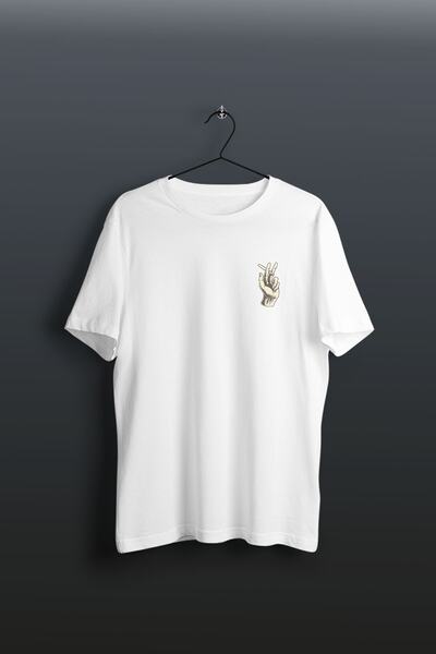Comoestas Λευκό T-Shirt - Smoking Hand Printed
