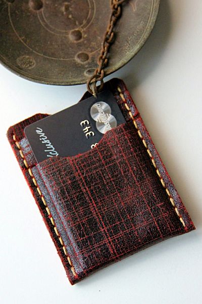 Argentum Look Handmade Genuine Leather Red Card Holder - Al-krt009