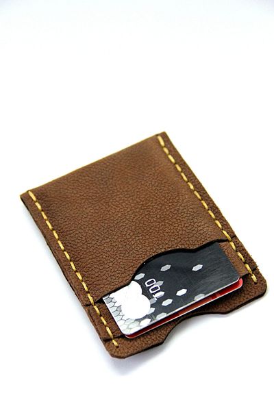 Argentum Look Handmade Genuine Leather Brown Nubuck Card Holder - Al-krt011
