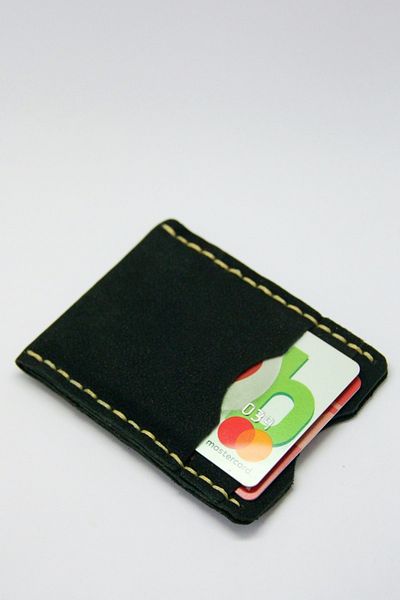 Argentum Look Handmade Genuine Leather Dark Green Nubuck Card Holder - Al-krt012