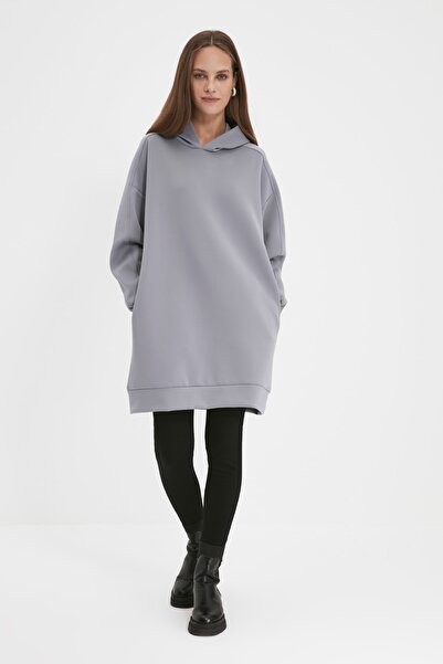 Trendyol Modest Sweatshirt - Grau - Oversized