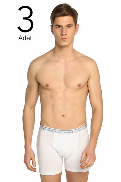 Seher Ανδρικό λευκό 3 πακέτο Lycra Boxer ELF568S0060CCM3