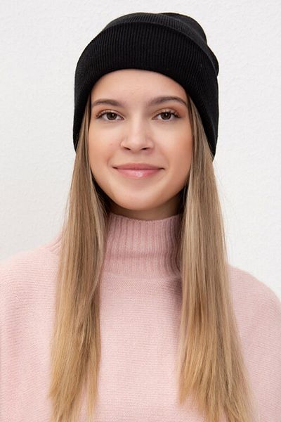 Mıçı Cameo Folded Black Unisex Beret