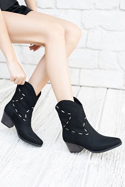 Daloğlu Siyah Süet Western Kadın Bot