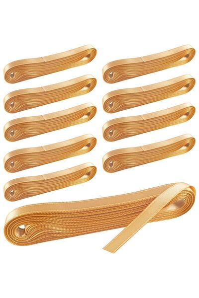 Evsay Satin Ribbon 10 Pcs1 Cm Gold 10 Meters
