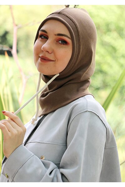 Açık Kahve Tesettür Hood Bone