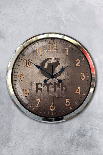 Kasva Concept 52 cm Chrome Metal Turkish Wall Clock