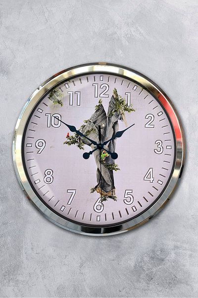 Kasva Concept Gift Decorative 52 cm White Metal Decorative Wall Clock