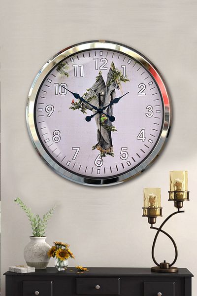 Kasva Concept Gift Decorative 52 cm White Metal Decorative Wall Clock