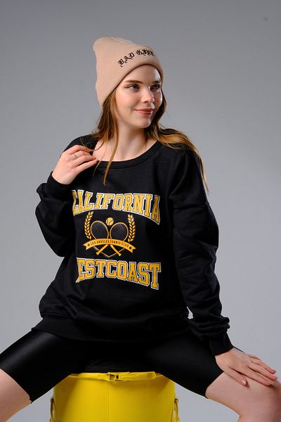 ALİKA Дамски черен суитшърт California Westcoast Oversize