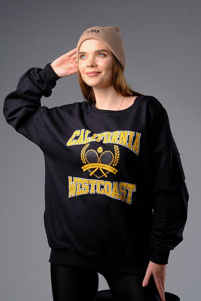 ALİKA Дамски черен суитшърт California Westcoast Oversize