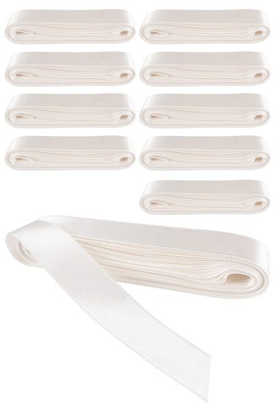 Evsay Satin Ribbon 10 Pcs3 cm Cream 10 Meters