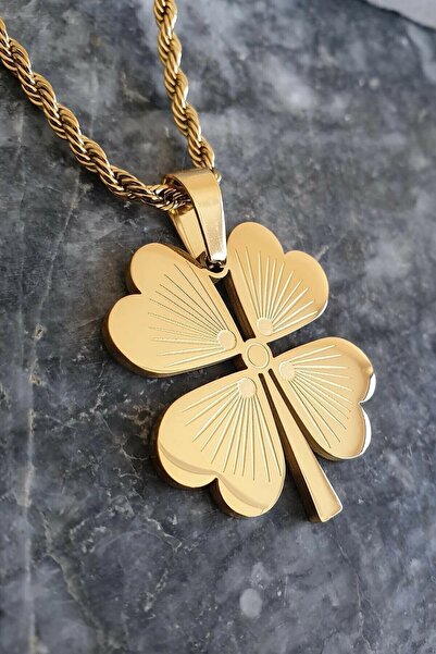Loca Collection Yonca Gold Renk Kadın Çelik Kolye