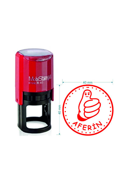 Mobistamps Öğretmen Kaşesi Yuvarlak Like Aferin