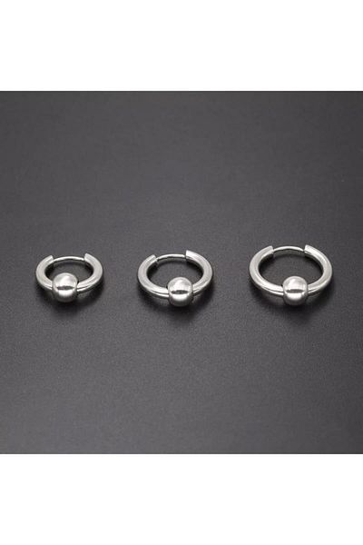 Jaida Moda Unisex Silver Surgical Steel Hoop Earrings 3 Different Sizes