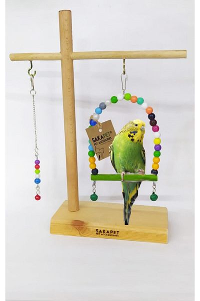 SAKAPET Play Stand for Birds - Swing and Perch Set