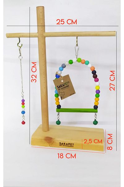 SAKAPET Play Stand for Birds - Swing and Perch Set