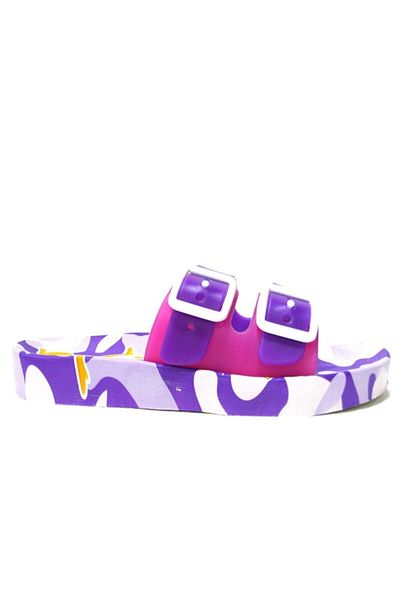 GEZER Purple White Sea Beach Beach Children's Slippers