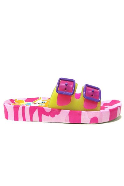 GEZER Pink Green Buckle Anatomical Children's Slippers