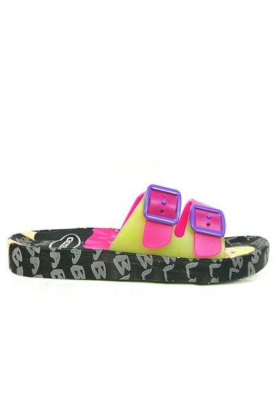 GEZER Pink Green Black Sea Beach Beach Kids Slippers
