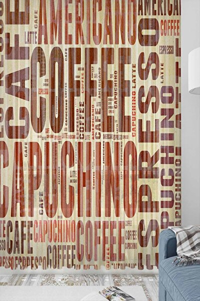 Else Halı Else Sarı Pembe Kekler Desenli Dekoratif Modern Mutfak Tül Fon Perde