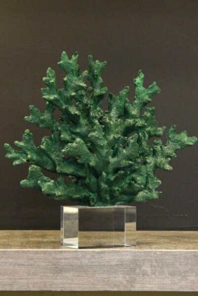 Ritzy Dekor Ev Dekorasyon Dekoratif Deniz Mercanı Büyük Biblo Yeşil