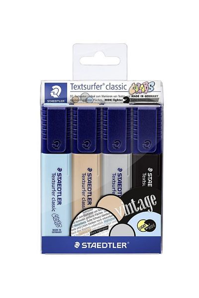 Staedtler Textsurfer Highlighter Phosphorescent Pen Set of 4 Vıntage Colors
