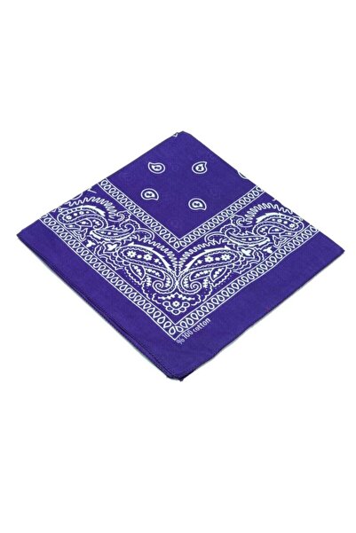 Shopiolog Unisex 100% βαμβακερό μπαντάνα με έθνικ μπλε ναυτικό σχέδιο