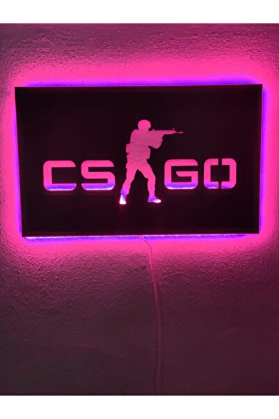 dekoraven Csgo Led Işıklı Ahşap Tablo