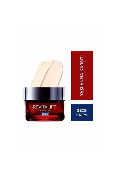 L'Oreal Paris Revitalift Lazer X3 Yoğun Yaşlanma Karşıtı Gece Bakım Kremi (50...