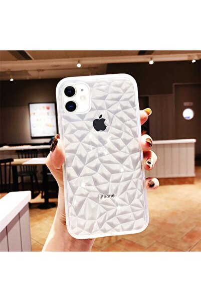 Molly Iphone 7/8 Plus Uyumlu 3d Piramit Kristal Şeffaf Silikon Kılıf