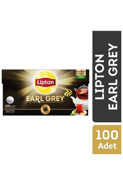 Lipton إبريق شاي إيرل جراي أكياس شاي أسود مصفى مع البرغموت أرامول 100 قطعة