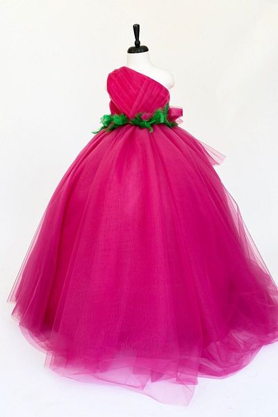 zühre balaban Rochie de seara lunga pentru fete Zb Kids Fuchsia Dream