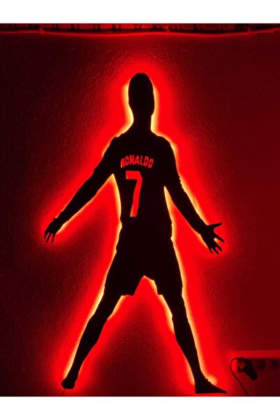 dekoraven Ronaldo Cr7 Led Işıklı Ahşap Tablo