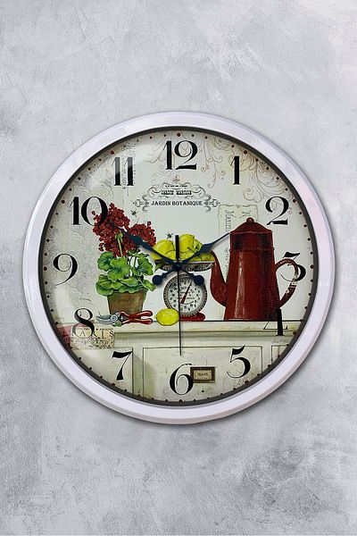 Kasva Concept Gift Decorative 52 cm White Metal Kitchen Wall Clock