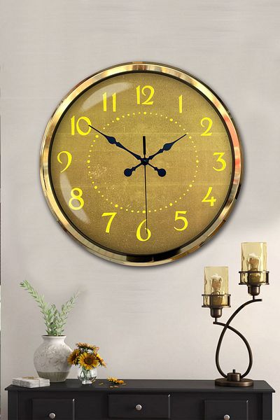 Kasva Concept 52 cm Gold Metal Decorative Wall Clock
