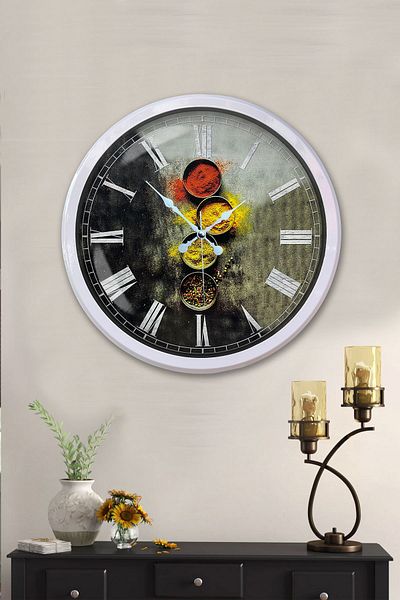 Kasva Concept Gift Decorative 52 cm White Metal Kitchen Wall Clock